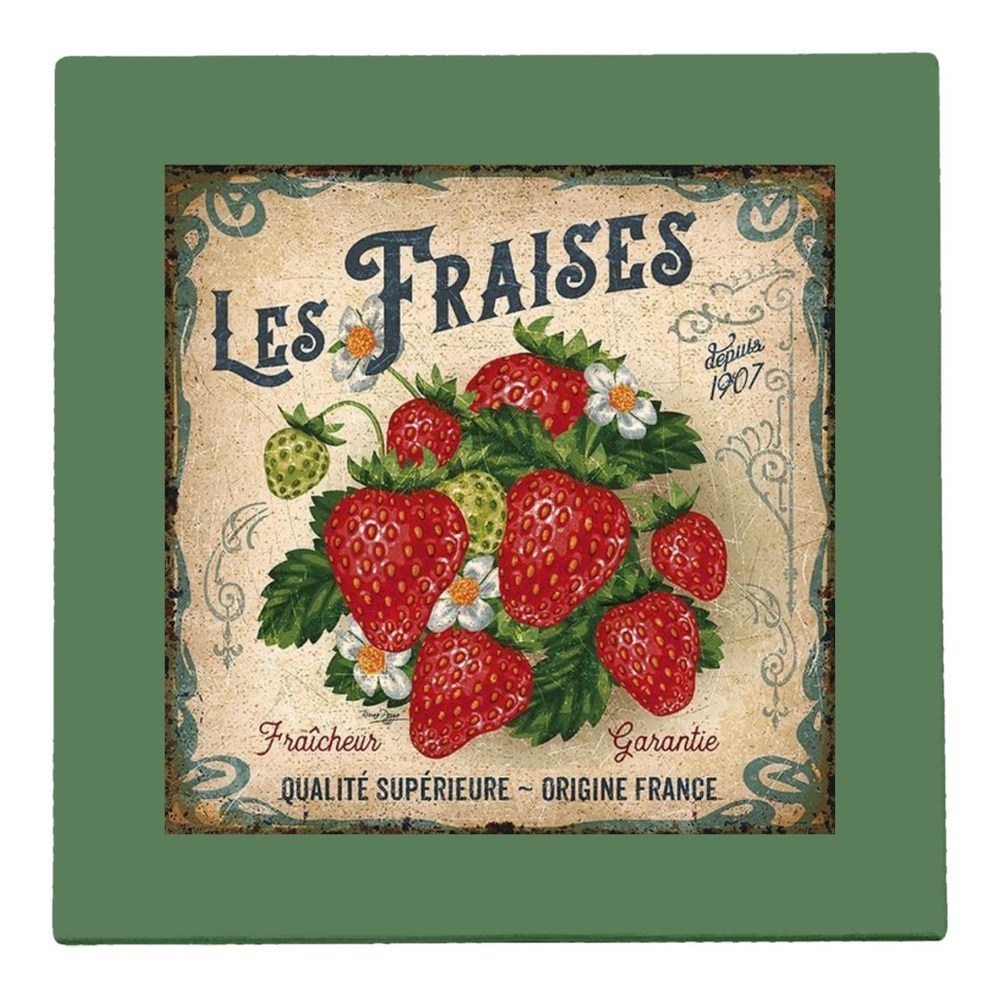 Vintage French Strawberry Fruit Sign